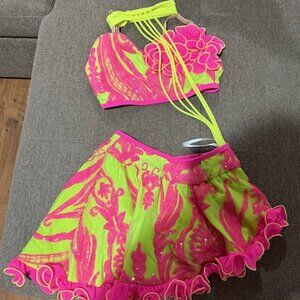 Tenth House "Neutron" Two Piece Jazz  Hot pink/ Yellow Small Adult